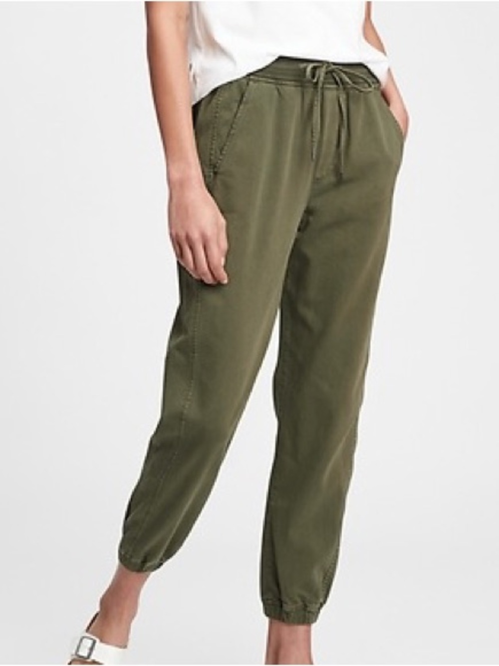 GAP Olive Drawstring Soft Denim Jogger Pants for Women